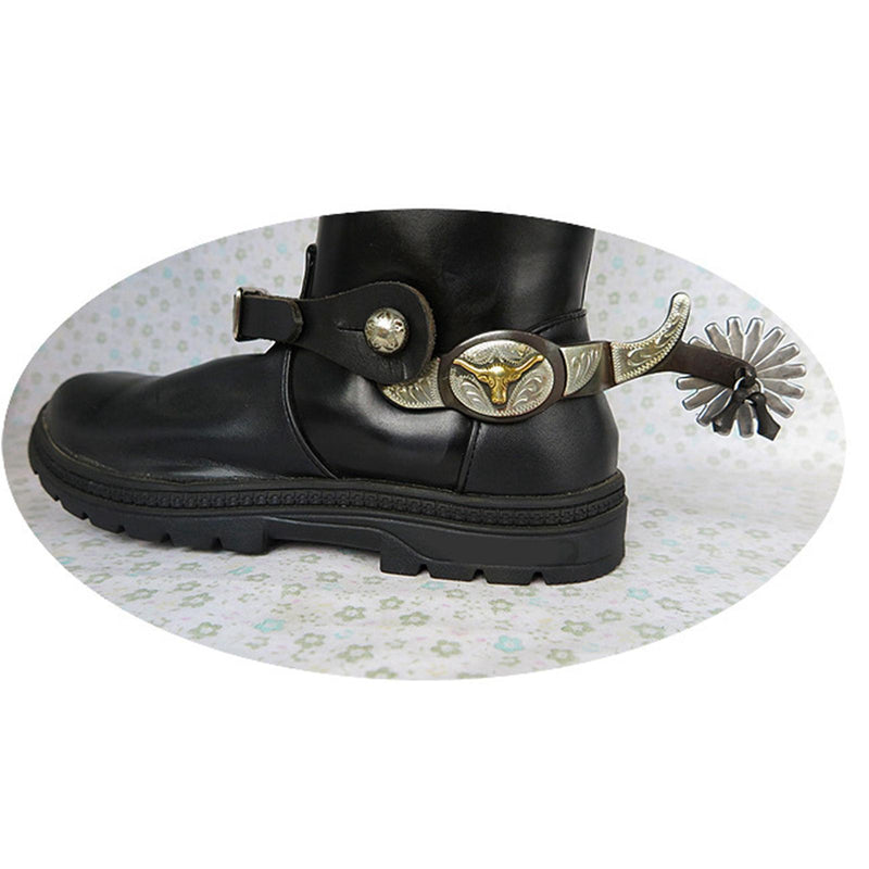 Éperons de style western avec accents en laiton