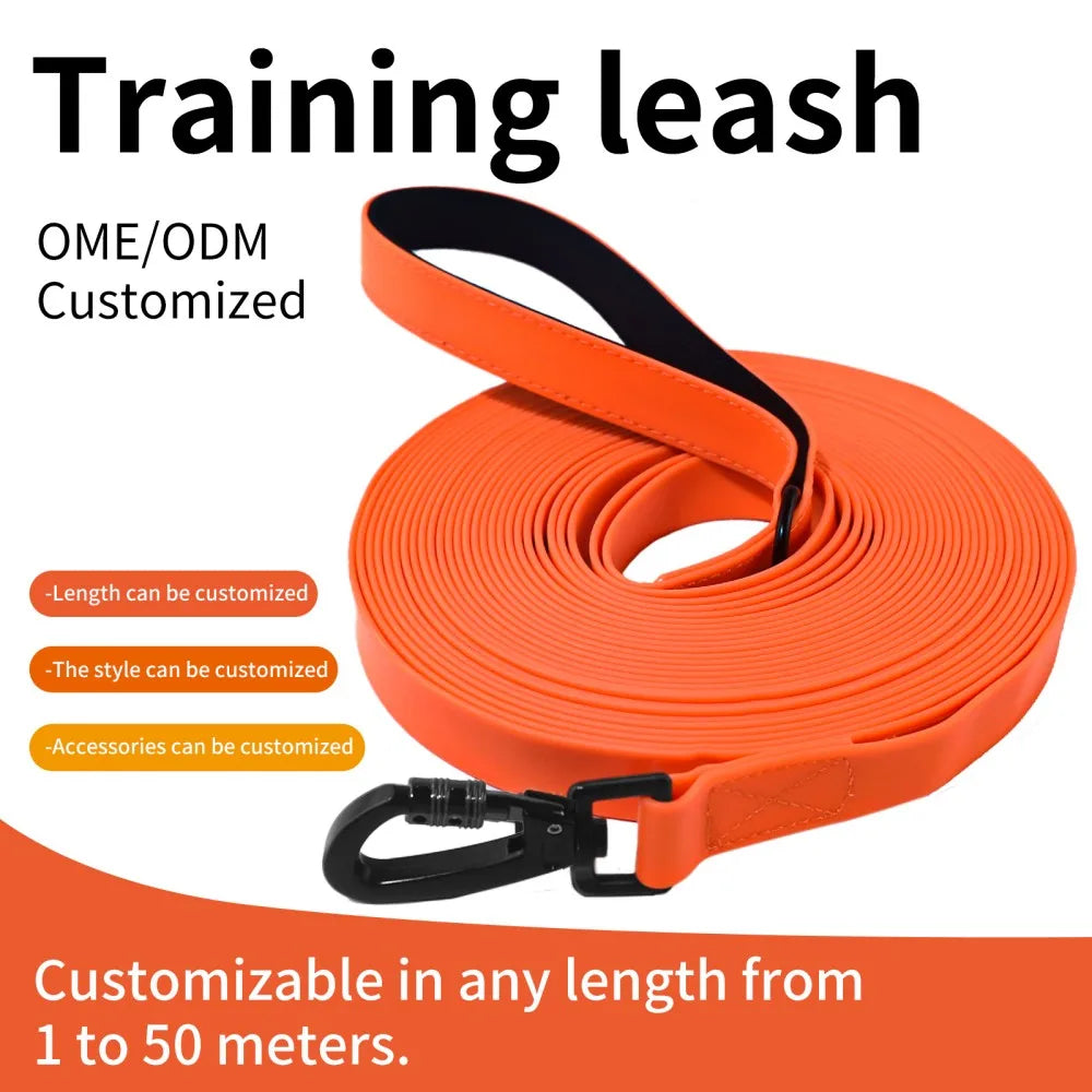 Long Waterproof Dog Training Leash with Padded Handle