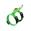 Green adjustable bunny rabbit pet harness and leash set with a small stuffed bunny head