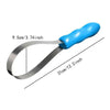 Blue expandable dual-sided grooming comb with a silver blade and blue handle