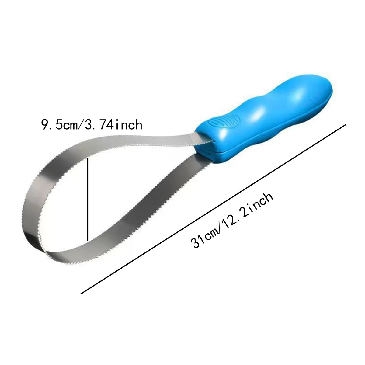 Blue expandable dual-sided grooming comb with a silver blade and blue handle