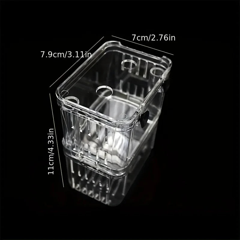 Clear Acrylic Fish Breeding Isolation Box with Floating Design