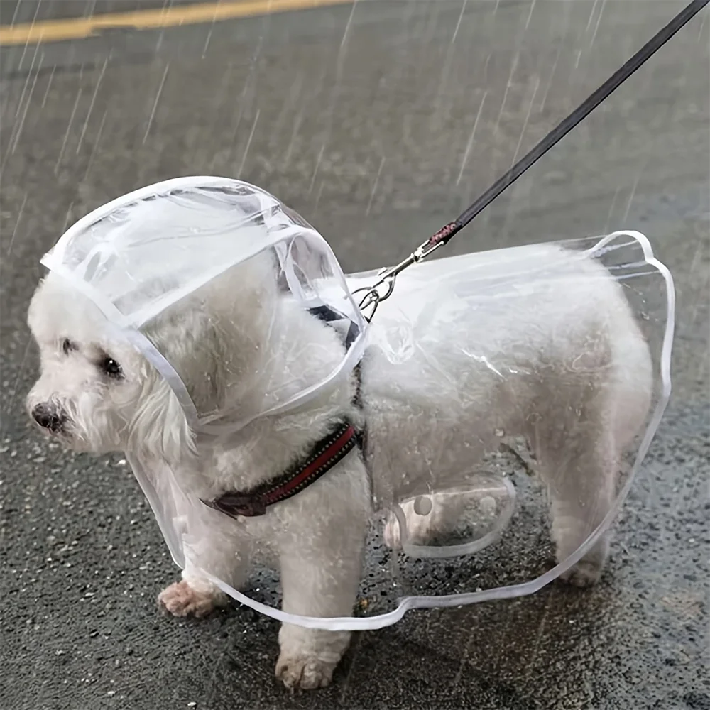 Waterproof Dog Raincoat with Harness Opening for Small & Medium Breeds