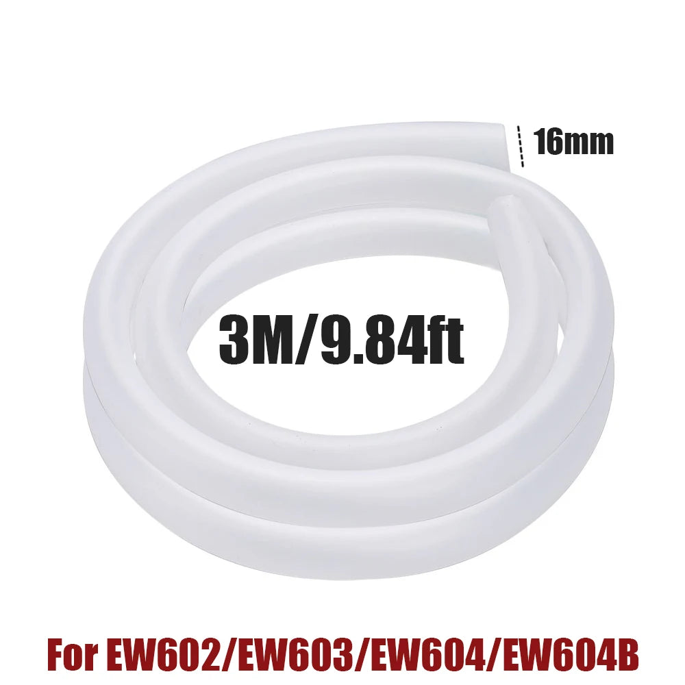 White flexible tubing for an aquarium filter, 16mm diameter, 3 meters long.