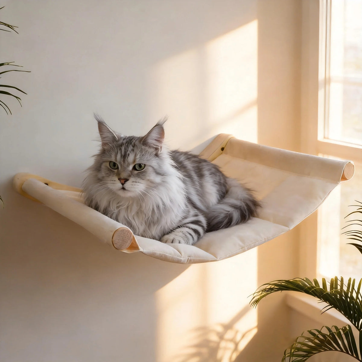 Wall-Mounted Cat Hammock Set with Climbing Shelves and Sisal Scratching Posts