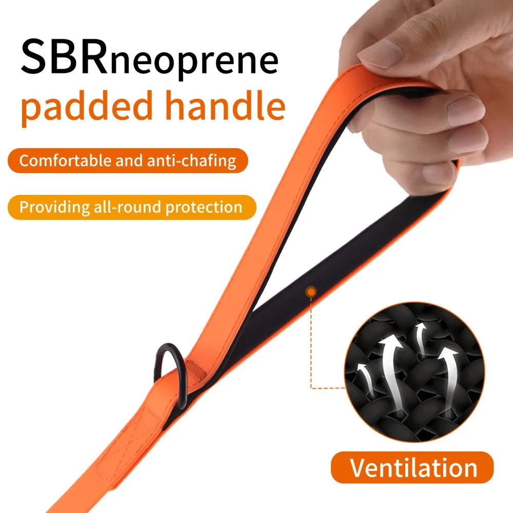 Long Waterproof Dog Training Leash with Padded Handle