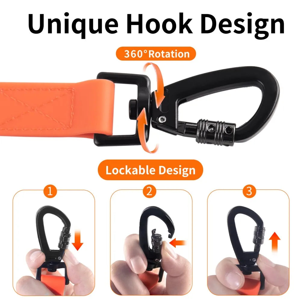Long Waterproof Dog Training Leash with Padded Handle