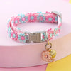 Adjustable Lace Pet Collar with Charm Pendant for Small Cats and Dogs
