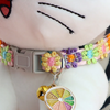 Adjustable Lace Pet Collar with Charm Pendant for Small Cats and Dogs