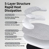 A white 5-layer cooling cat bed featuring ice beans, soft cloud PP, a cooling mat, and an anti-slip bottom.