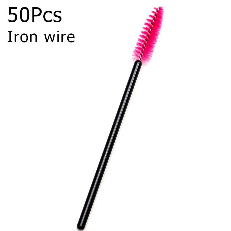 Disposable Eyelash Brushes (50-Pack) — Mascara Wand & Eyebrow Grooming Spoolies