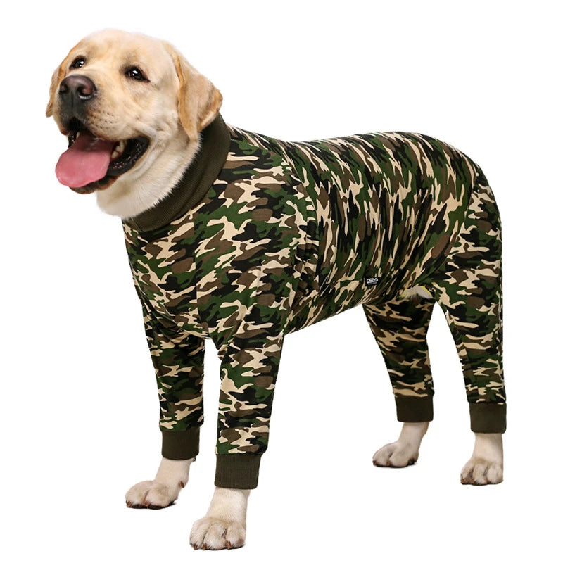 Cartoon Print Cotton Pajamas for Medium and Large Dogs
