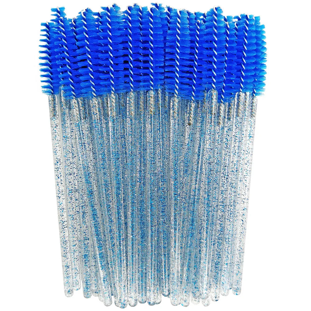 Disposable Eyelash Brushes (50-Pack) — Mascara Wand & Eyebrow Grooming Spoolies