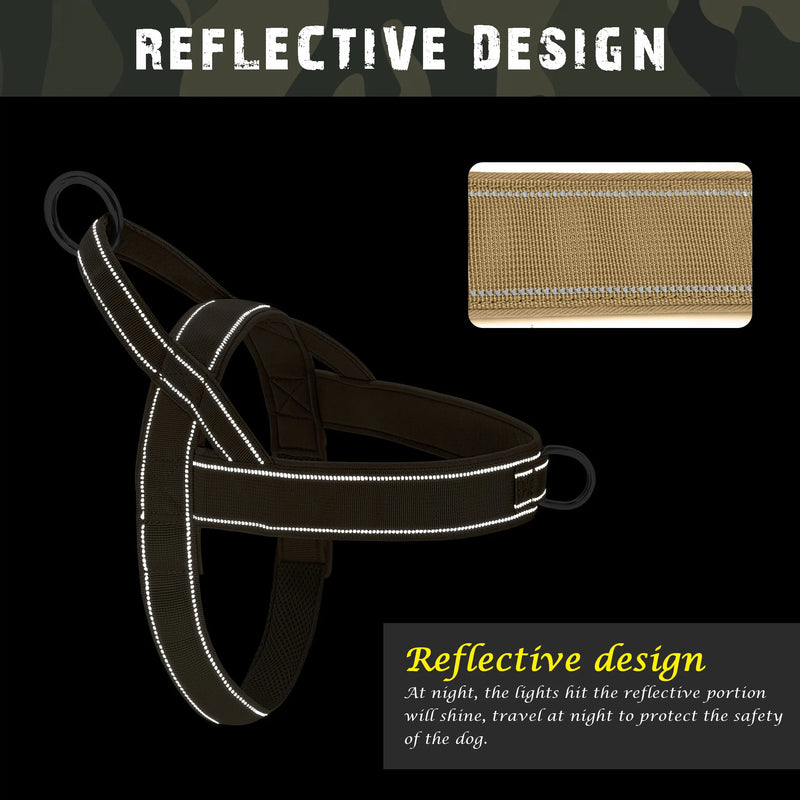 Nylon Durable Dog Harness with Handle - No-Pull Reflective