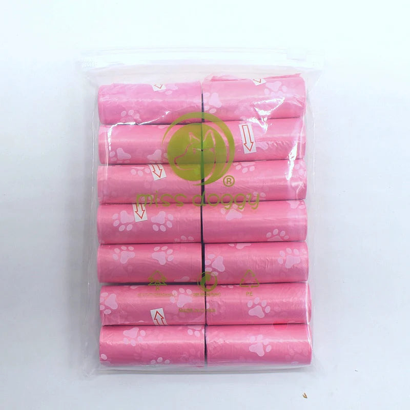 Paw Print Dog Poop Bags with Dispenser