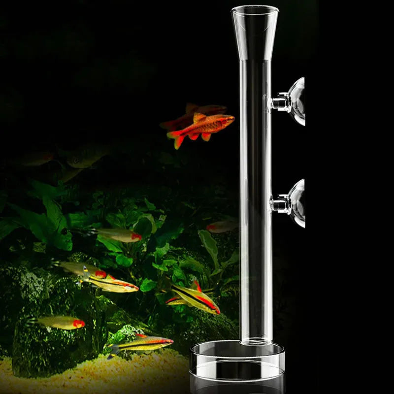 Glas-Aquarien-Fütterungsrohr mit Saugnapf