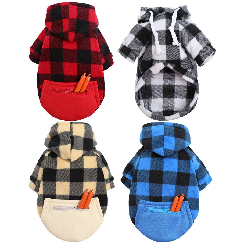 Abrigo de Fleece a Cuadros Reversible para Perro