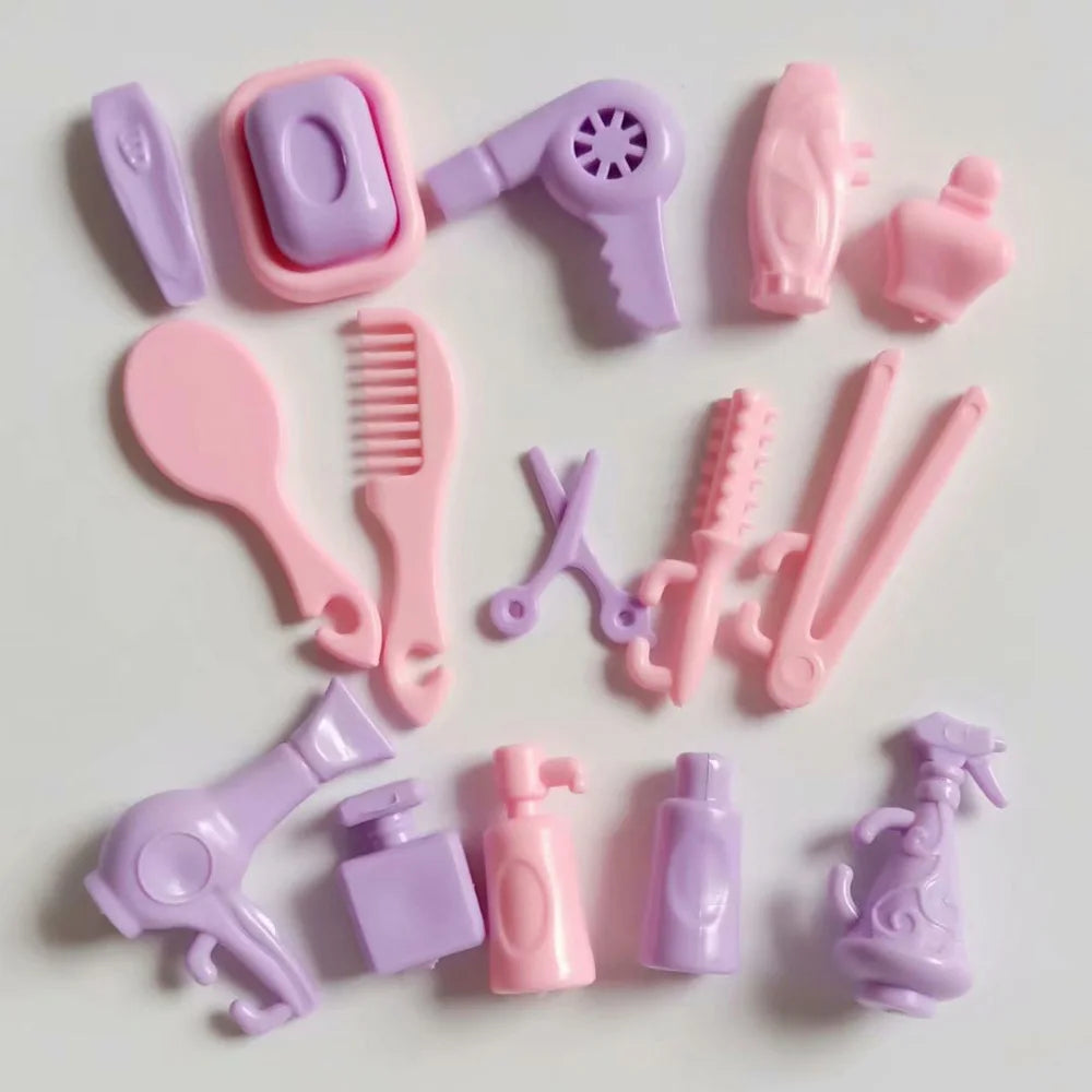 Miniature Bathroom Playset with Bathtub for Fashion Dolls