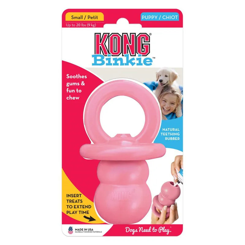 Pink KONG Binkie teething toy for puppy and chiot dogs