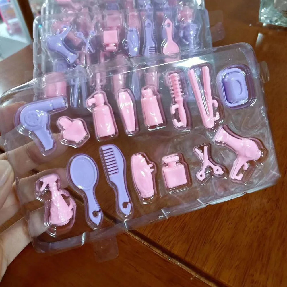 Miniature Bathroom Playset with Bathtub for Fashion Dolls