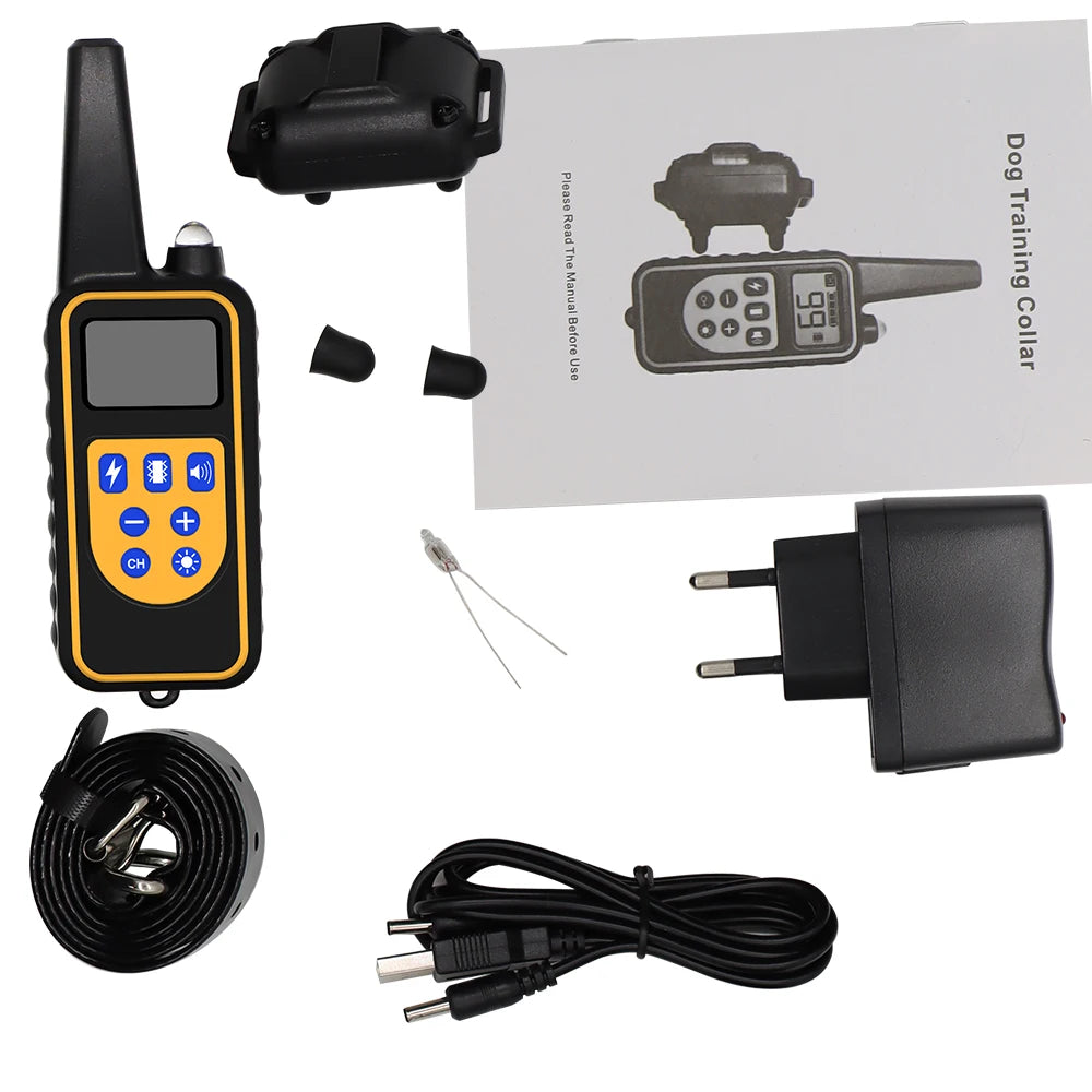 Rechargeable Dog Training Collar with Remote – 800m Range, Waterproof