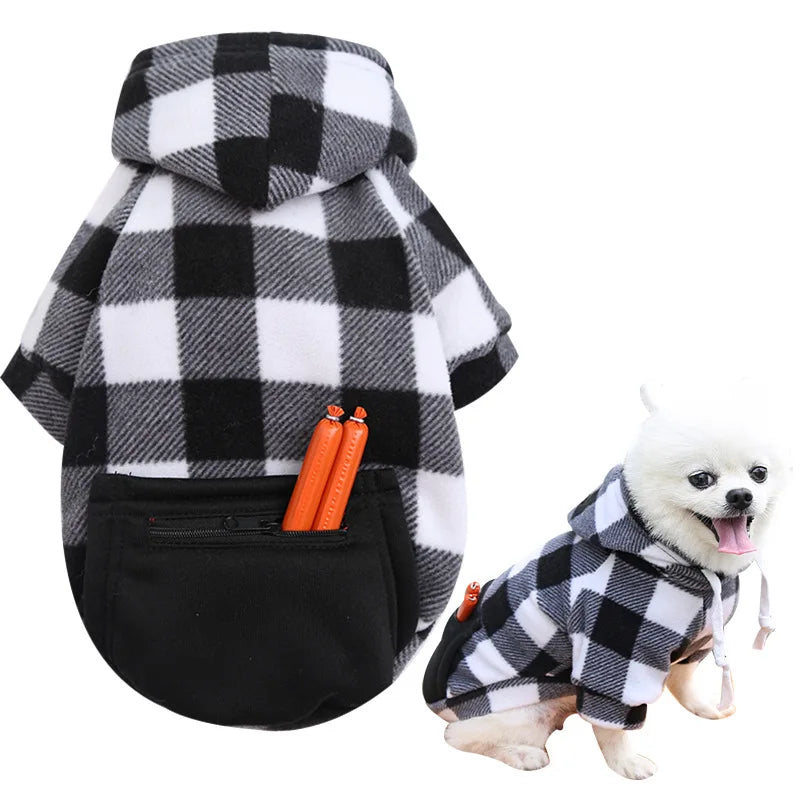 Abrigo de Fleece a Cuadros Reversible para Perro