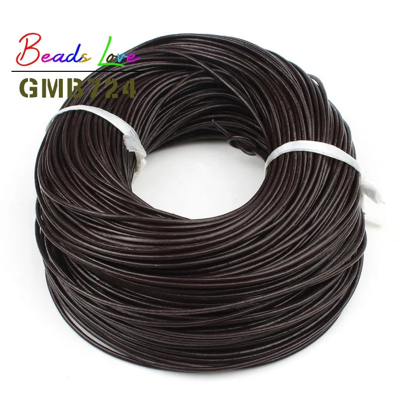 Genuine Leather Cord for Jewelry Making – 5m Spool