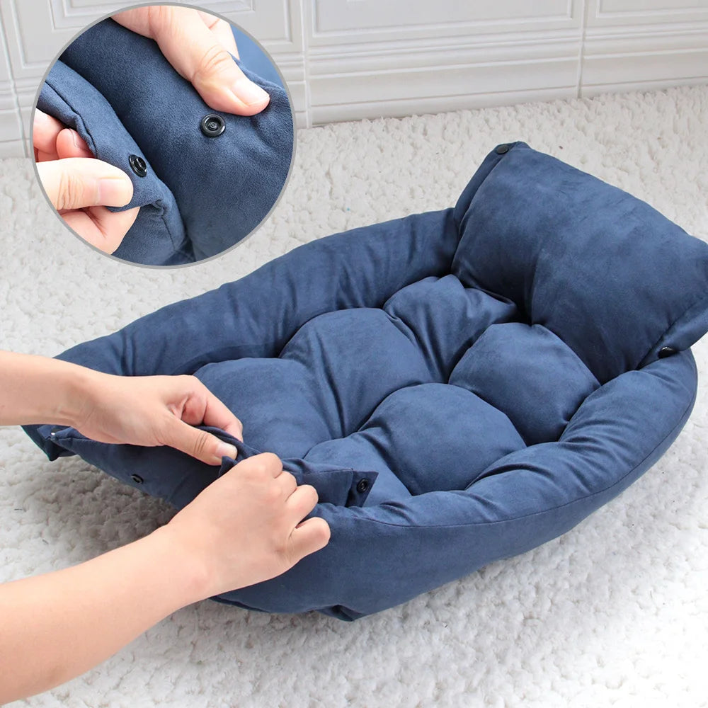 Cozy Cotton Pet Sofa Bed for Dogs and Cats