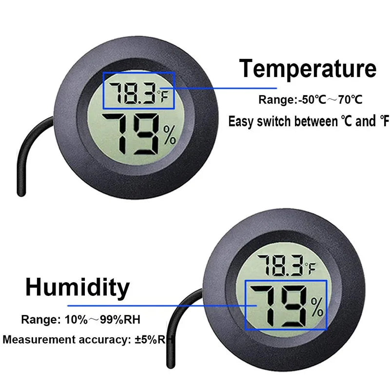 Digital Thermometer and Hygrometer for Reptile Terrariums