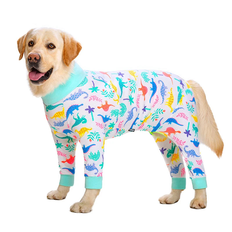 Cartoon Print Cotton Pajamas for Medium and Large Dogs