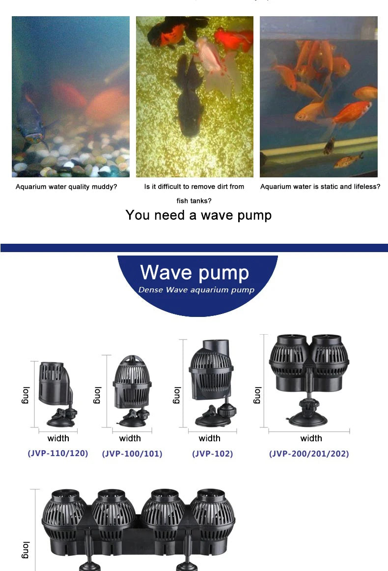Aquarium Wave Maker with Suction Cup Mount for Water Circulation and Aeration