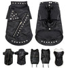 Classic PU Leather Dog Jacket for Small and Medium Breeds