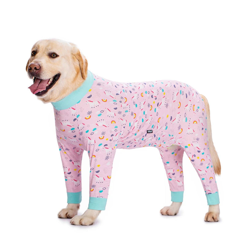 Cartoon Print Cotton Pajamas for Medium and Large Dogs