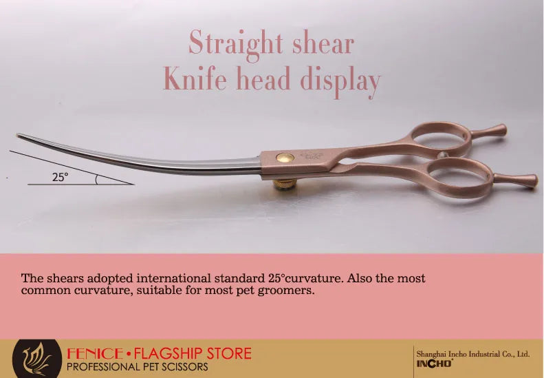 Professional 3-Piece Dog Grooming Scissors Set — Straight, Thinning & Curved