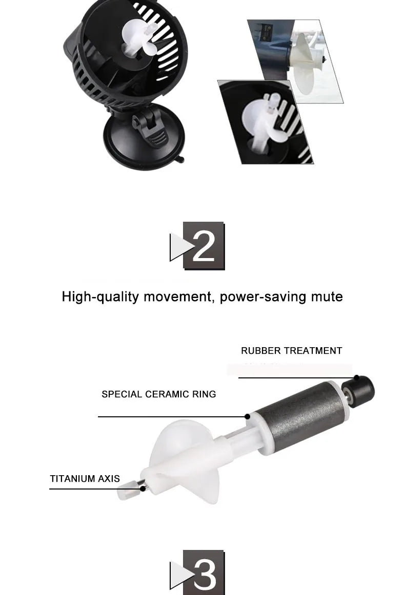 Aquarium Wave Maker with Suction Cup Mount for Water Circulation and Aeration