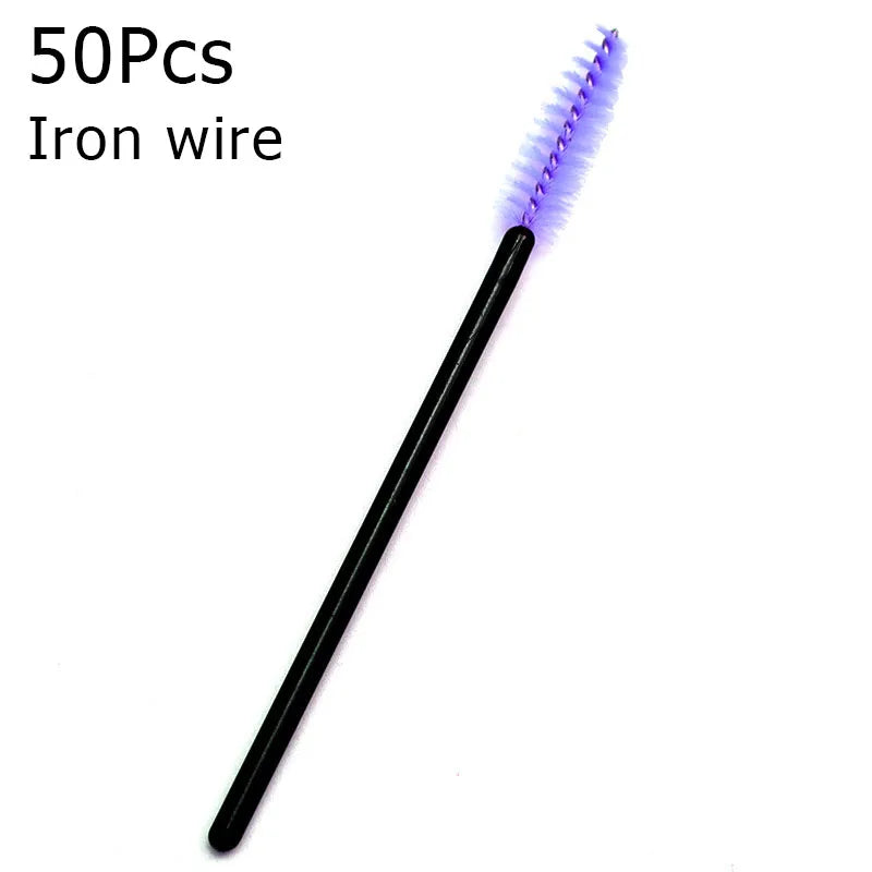 Disposable Eyelash Brushes (50-Pack) — Mascara Wand & Eyebrow Grooming Spoolies