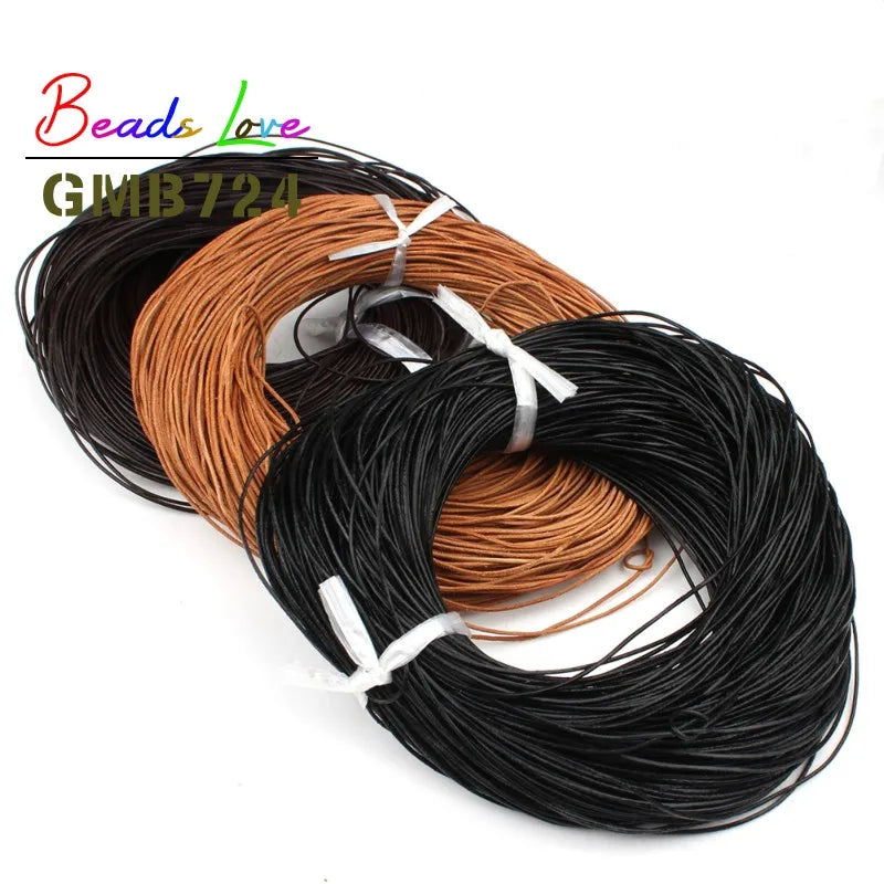 Genuine Leather Cord for Jewelry Making – 5m Spool