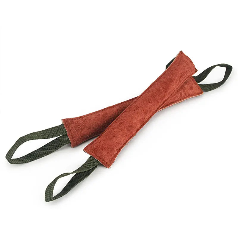 Jouet de traction durable en cuir et tissu pour chiens