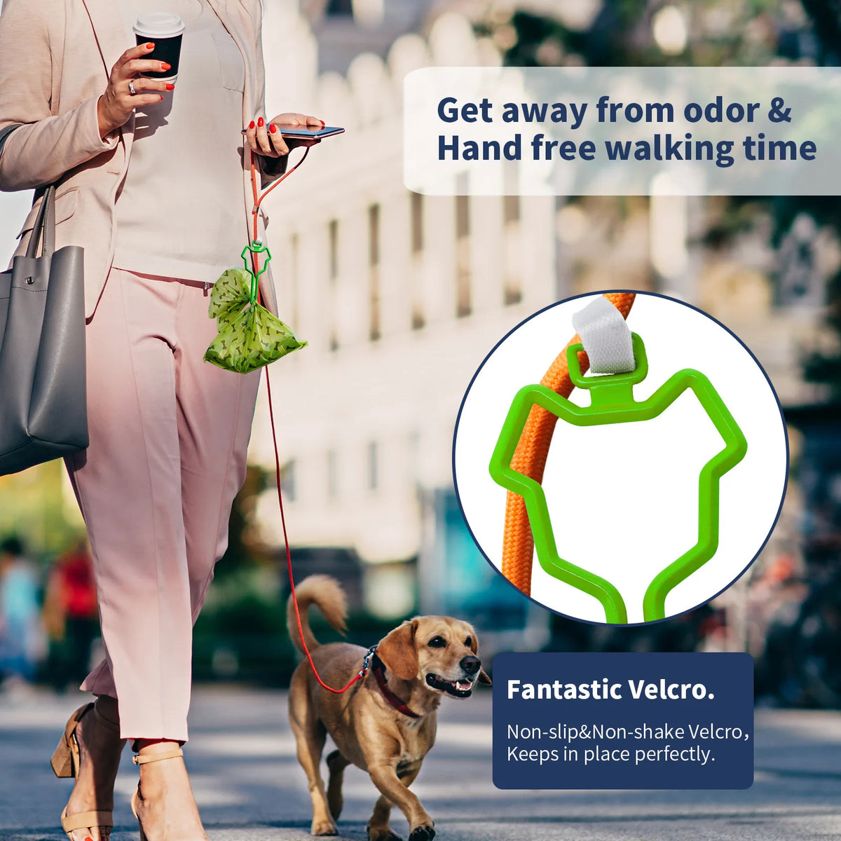 Hands-Free Dog Poop Bag Dispenser with Clip