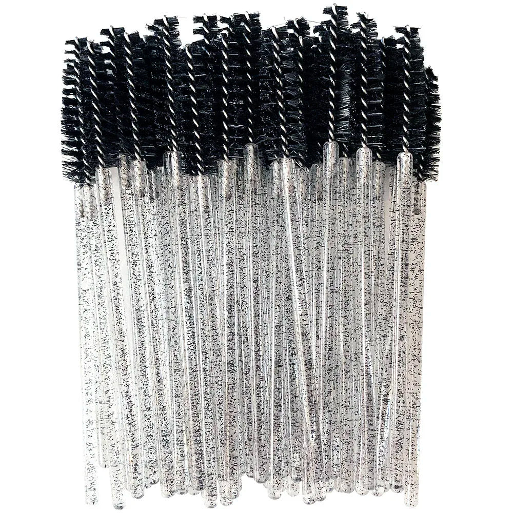 Disposable Eyelash Brushes (50-Pack) — Mascara Wand & Eyebrow Grooming Spoolies