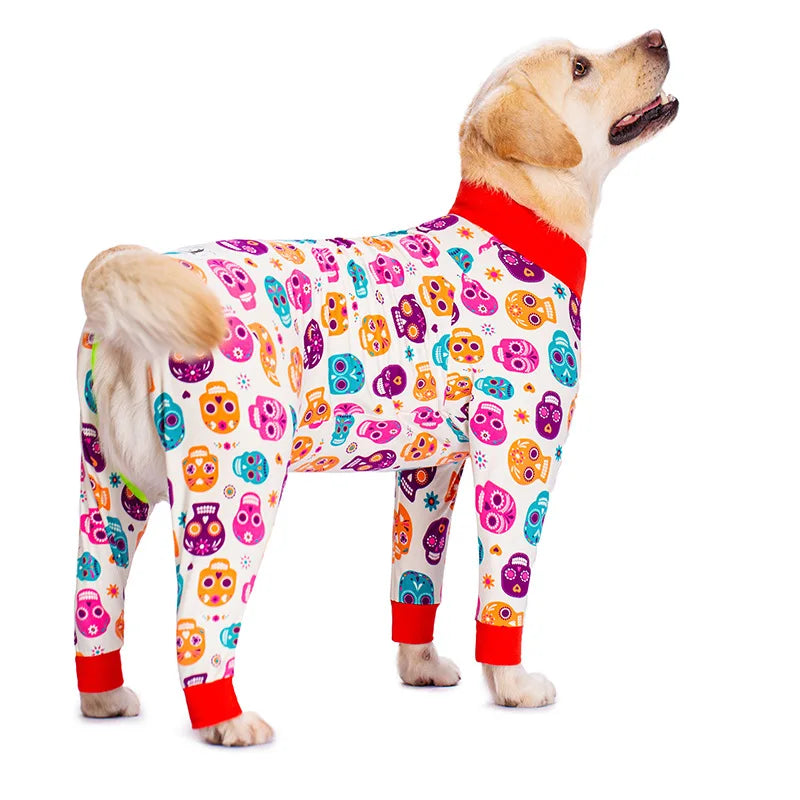 Soft Cotton Dog Pajamas Jumpsuit for Medium & Large Dogs