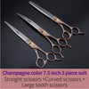 Professional 3-Piece Dog Grooming Scissors Set — Straight, Thinning & Curved