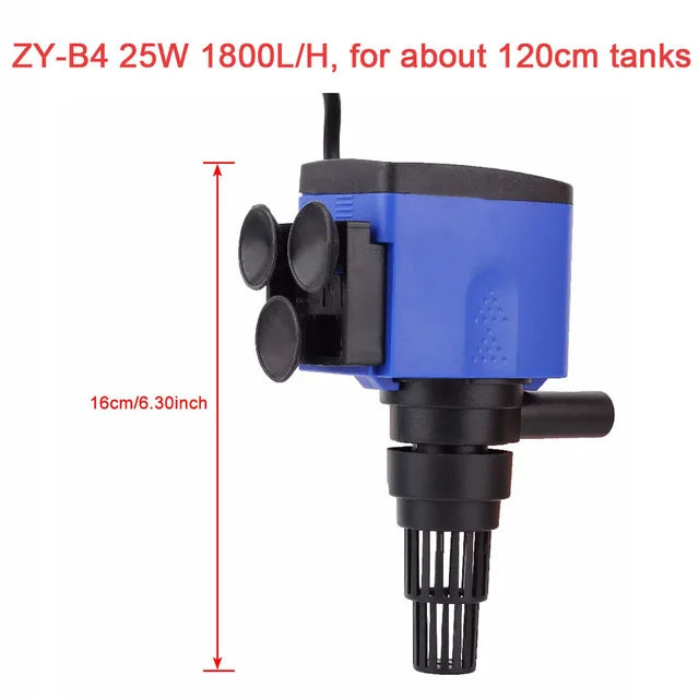 3-in-1 Aquarium Filter Pump with Oxygenation and Water Circulation