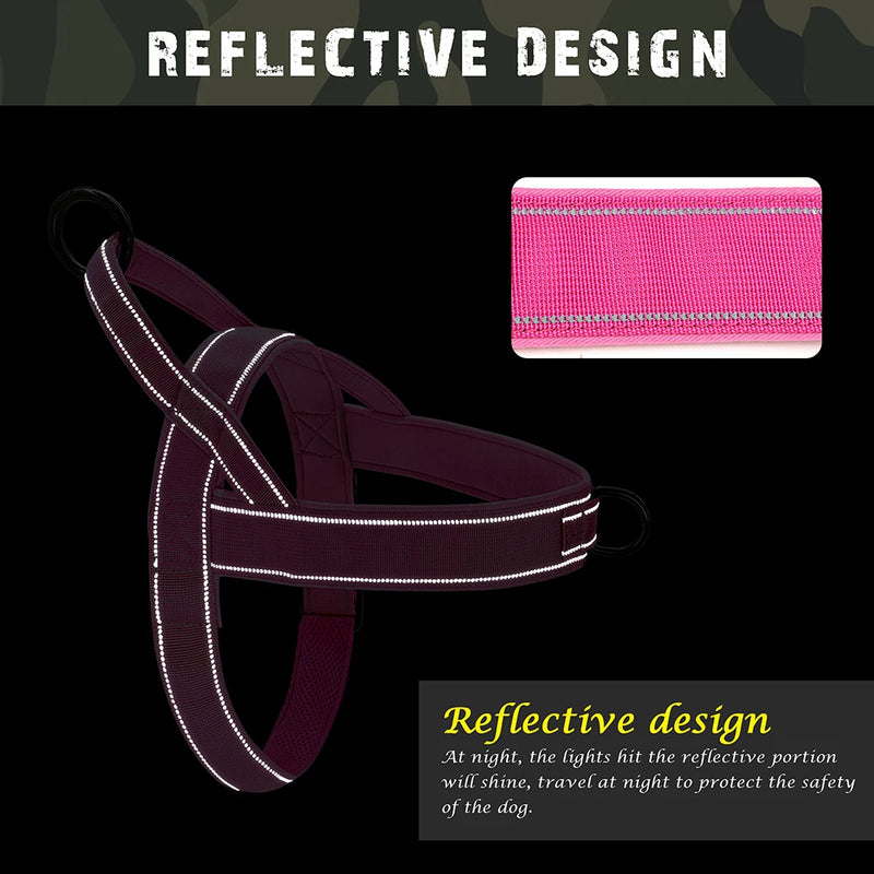 Nylon Durable Dog Harness with Handle - No-Pull Reflective