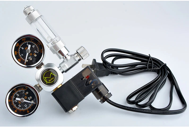 Aquarium CO2 Regulator Kit with Solenoid and Dual Gauges