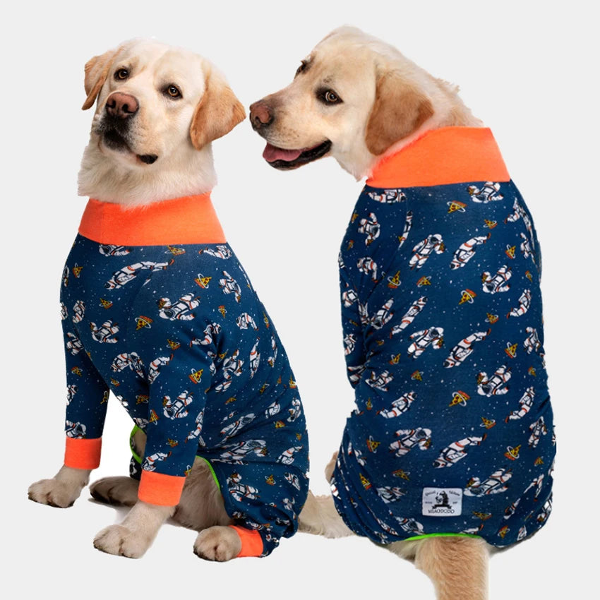 Soft Cotton Dog Pajamas Jumpsuit for Medium & Large Dogs