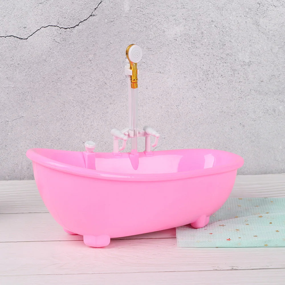 Miniature Bathroom Playset with Bathtub for Fashion Dolls