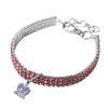 Elegant rhinestone pendant cat collar featuring a sparkling charm and a crown design.