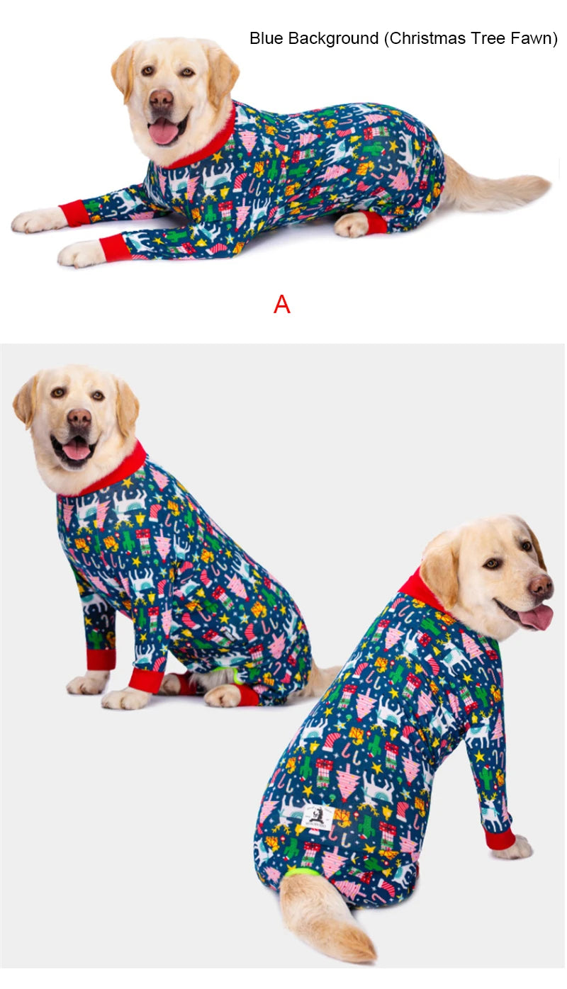 Cartoon Print Cotton Pajamas for Medium and Large Dogs