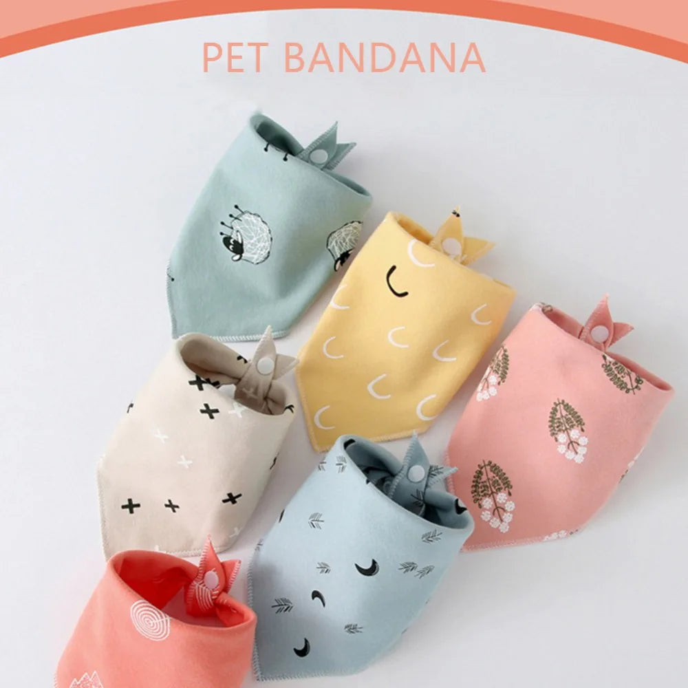Cotton Triangle Pet Bandana for Dogs and Cats